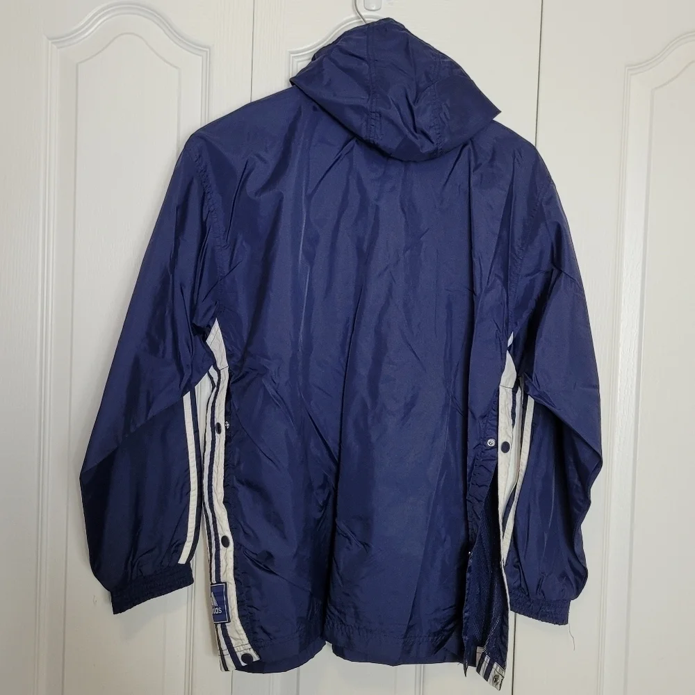Adidas Blue Windbreaker with White Stripes - Picture 2 of 8